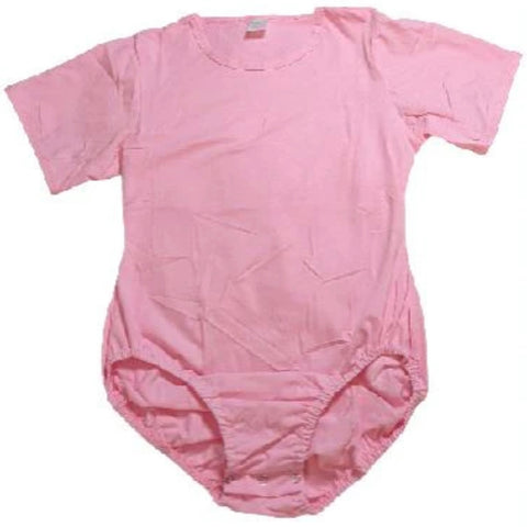 * Pink Short Sleeve Plain Cotton T-Shirt Bodysuit