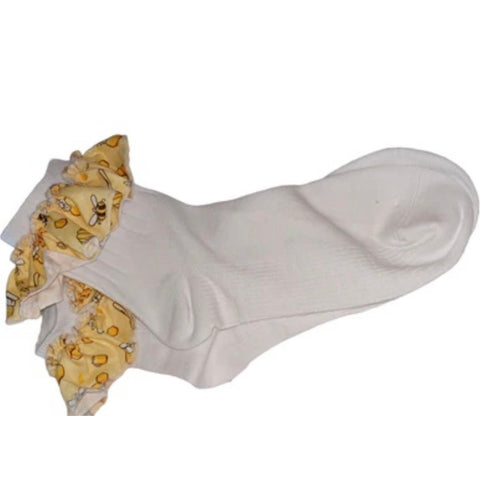 Sweet Lil Bee Fabric Ruffle Socks