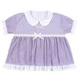 Embroidered Baby Seersucker Purple & White Dress