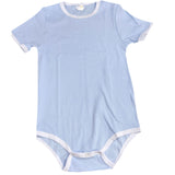 Clearance Blue Ribbed Short Sleeve Cotton Bodysuit xxs xs s only