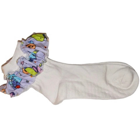 Trick or Treat Dinosaur Purple Fabric Ruffle Socks Clearance