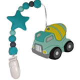 Construction Vehicles Silicone Teether Chewing Toy Pacifier Clip VARIETY