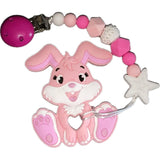 Bunny Silicone Teether Chewing Toy Pacifier Clip VARIENT