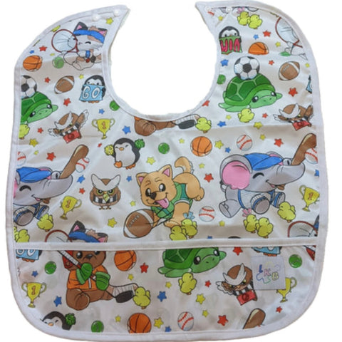 Let's Play Ball Water Proof Bib with Pocket