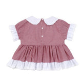 Red & White Embroidered Baby Doll Dress