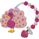 Bird Flamingo Silicone Teether Chewing Toy Pacifier Clip VARIETY