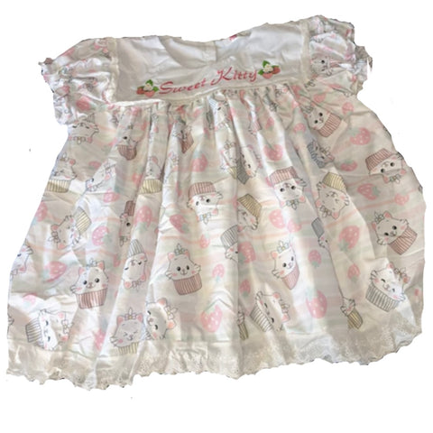 DISCONTINUED Embroidered BabyDoll Dress Sweet Kitty *
