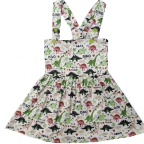 Wild Dino Friends Suspender Jumper Skirt Dress Clearance