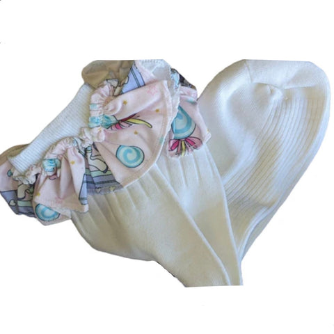 CAROUSEL PONIES Fabric Ruffle Socks