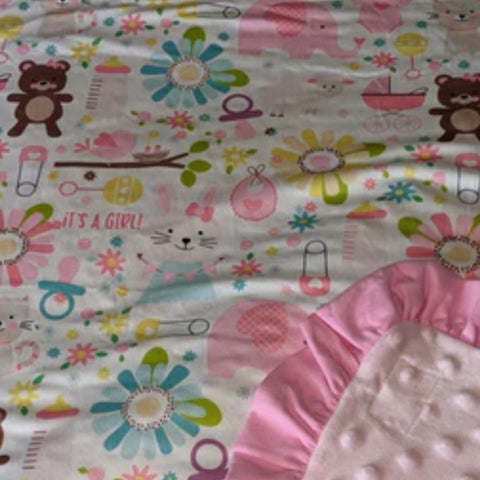 It's a Girl Snuggle Blanket Very Soft Size Small