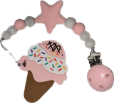 Ice Cream Variety Silicone Teether Chewing Toy Pacifier Clip
