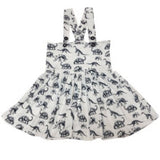 * Suspender Black & White Dinosaurs Jumper Skirt Dress Clearance XXS XS 2X 3X