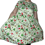 Christmas Frogs Dress with Pockets Clearance