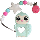 Bird Flamingo Silicone Teether Chewing Toy Pacifier Clip VARIETY