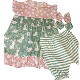 Pretty Bunny Ruffle Sleeve Dress