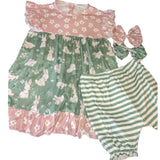 * Pretty Bunny Ruffle Sleeve Matching Dress Clearance