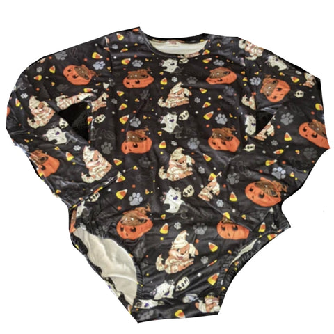 Trick & Treat Kitty Puppy Long Sleeve Onesie Clearance