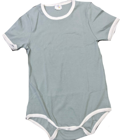 Sage Green Ribbed Short Sleeve Cotton Onesie Clearance