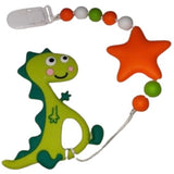 Dinosaur Silicone Teether Chewing Toy Pacifier Clip VARIETY