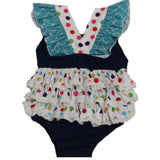 Polka-Dot Unicorn Ruffle Romper