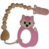 Fox Silicone Teether Chewing Toy Pacifier Clip VARIETY