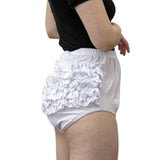 White Cotton Ruffles Bloomer Shorts