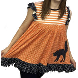 Spooky Kitty Ruffle Sleeve Matching tunic-style Dress *