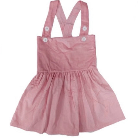Peach Pink Corduroy Suspender Skirt Dress XXS ONLY