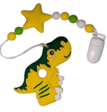 Dinosaur Silicone Teether Chewing Toy Pacifier Clip VARIETY