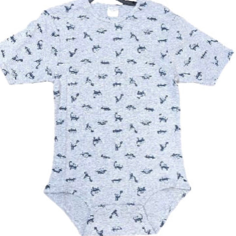 Squishyabdl cotton Grey Dino pattern Bodysuit - Limited Stocked (Special Size chart) Clearance