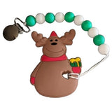 Christmas Silicone Teether Chewing Toy Pacifier Clip VARIETY
