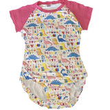 Pink Happy Birthday Dinosaur Bodysuit