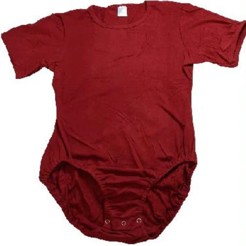 Dark Red Short Sleeve Plain Cotton T-Shirt Onesie Clearance