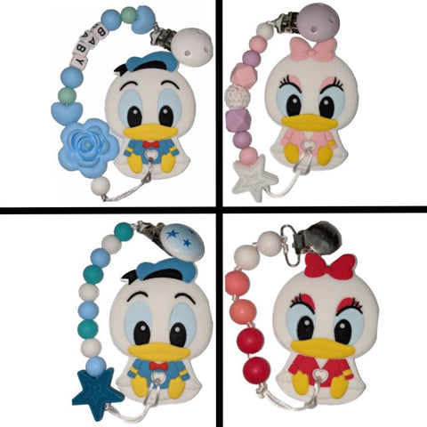 Duck Silicone Teether Chewing Toy Pacifier Clip VARIETY