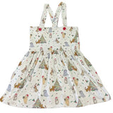 Happy Holidays Christmas Little Bear Suspender Skirt Dress