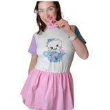 * ROMPER DRESS Pretty Lil Kitty Romper Jumper Shorts Skirt Clearance xxs xs only