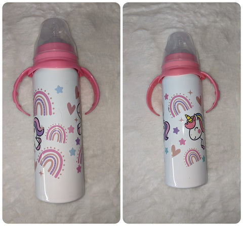 Unicorn New 8 Ounce Stainless Steel Bottle With Handle