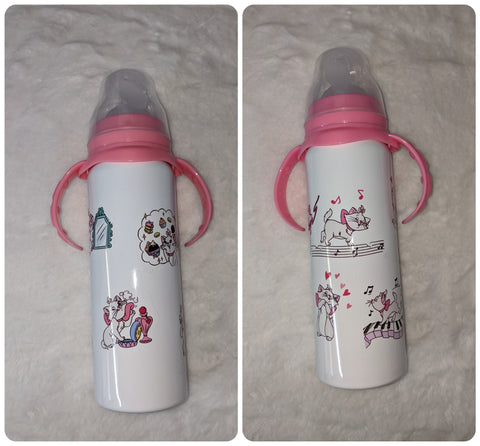 Kitty Cat New 8 Ounce Stainless Steel Bottle With Handle