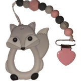 Fox Silicone Teether Chewing Toy Pacifier Clip VARIETY
