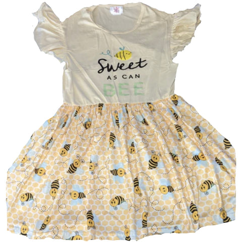 Sweet as can Bee Ruffle Sleeve Matching Dress xxs xs 4x