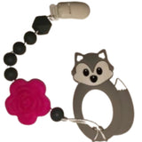 Fox Silicone Teether Chewing Toy Pacifier Clip VARIETY