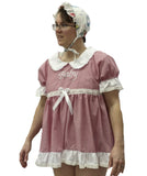 Red & White Embroidered Baby Doll Dress