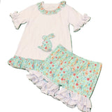 * DISCONTINUED Easter Bunny 2pc short Sleeve Dress & Matching Shorts Outfits xxs xs