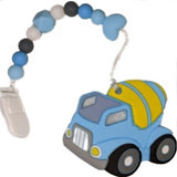 Construction Vehicles Silicone Teether Chewing Toy Pacifier Clip VARIETY