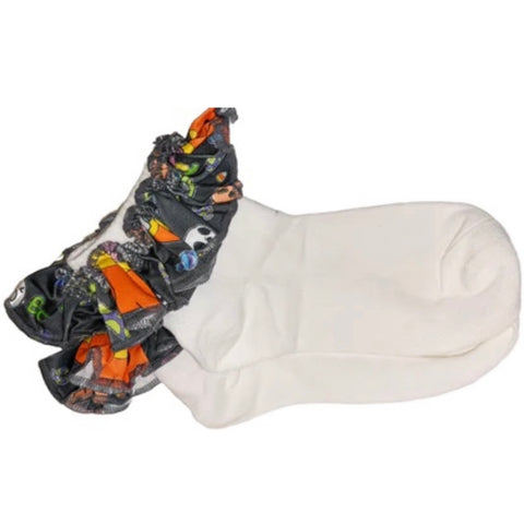 Trick or Treat Dino Fabric Ruffle Socks