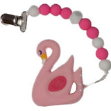 Bird Flamingo Silicone Teether Chewing Toy Pacifier Clip VARIETY