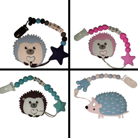 Hedgehog Porcupine Silicone Teether Chewing Toy Pacifier Clip