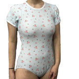 Clearance Blue Little Flowers Short Sleeve Bodysuit xxs xs
