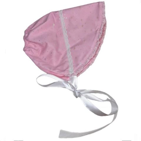 Pink & White Adult Baby Bonnet