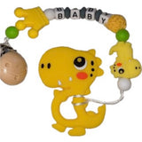Dinosaur Silicone Teether Chewing Toy Pacifier Clip VARIETY